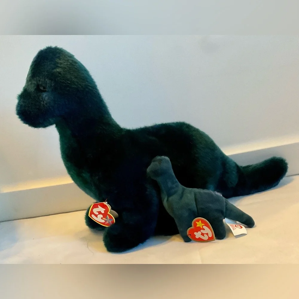 Ty Bronty beanie buddy and teenie beanie pair